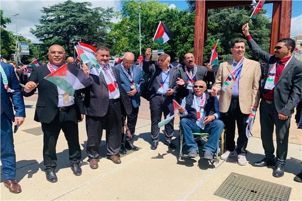 وقفة عمالية دولية حاشدة بجنيف احتفاءً باعتماد فلسطين مراقب بمنظمة العمل الدولية